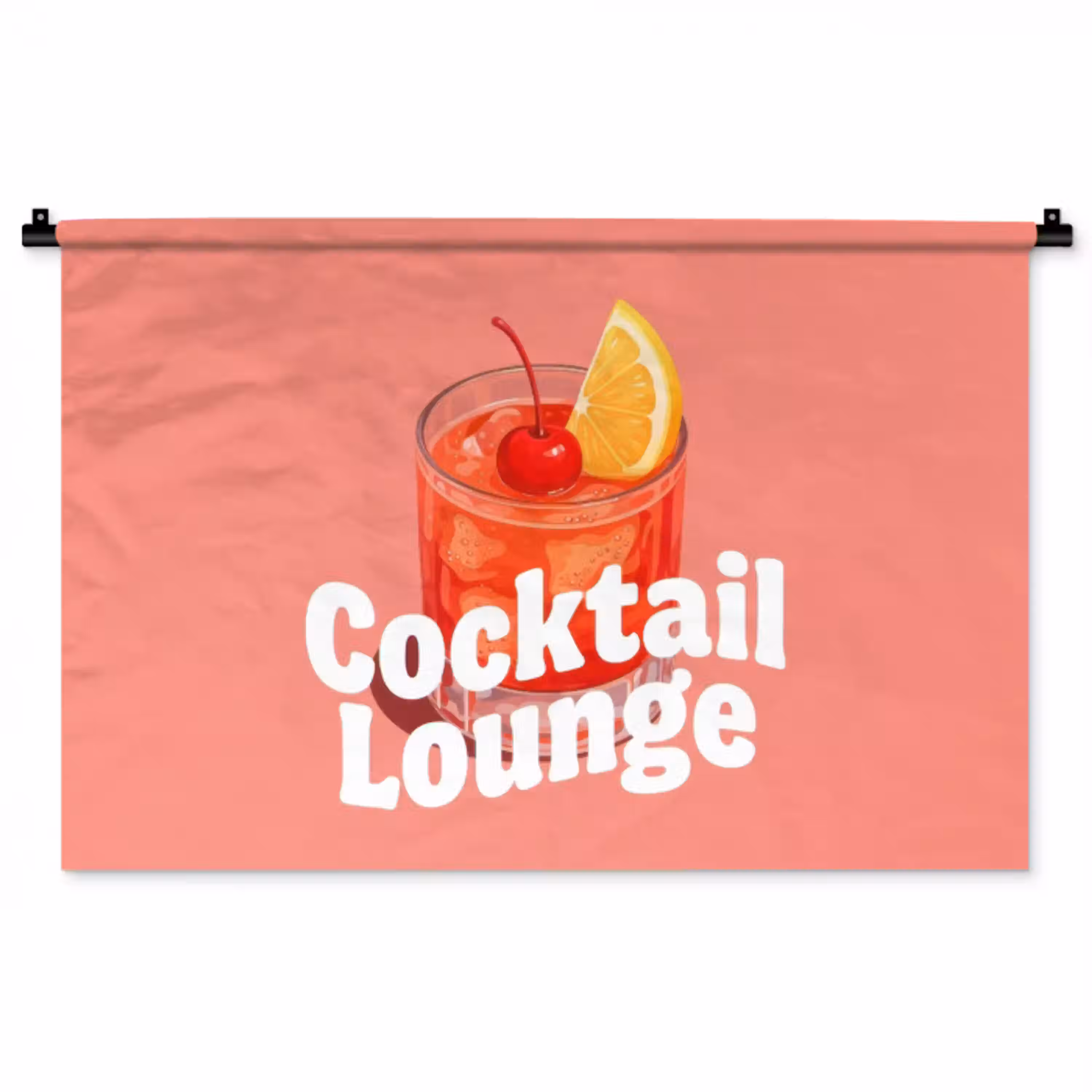 Cocktail Lounge - Glas - Koraal Wandkleed katoen middel -zz3d