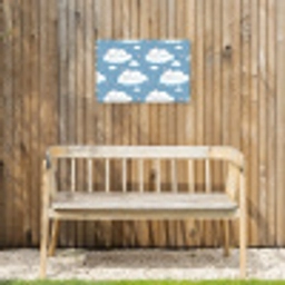 Kitten - Wolken - Blauw Tuinposter op houten frame 2 cm dik klein 845 -sfeer4