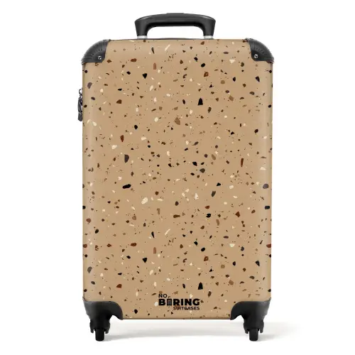 Terrazzo patroon veelkleurig beige NBS - Handbagage koffer - Volwassenen Unisex middel -productfoto_recht