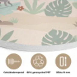 Jungle - Dieren - Groen Akoestische PET Vilt - Rond klein -closeup_NL