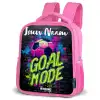 Neon - Graffiti - Voetbal - Kleurrijk Kinderrugzak - Roze middel -schuin