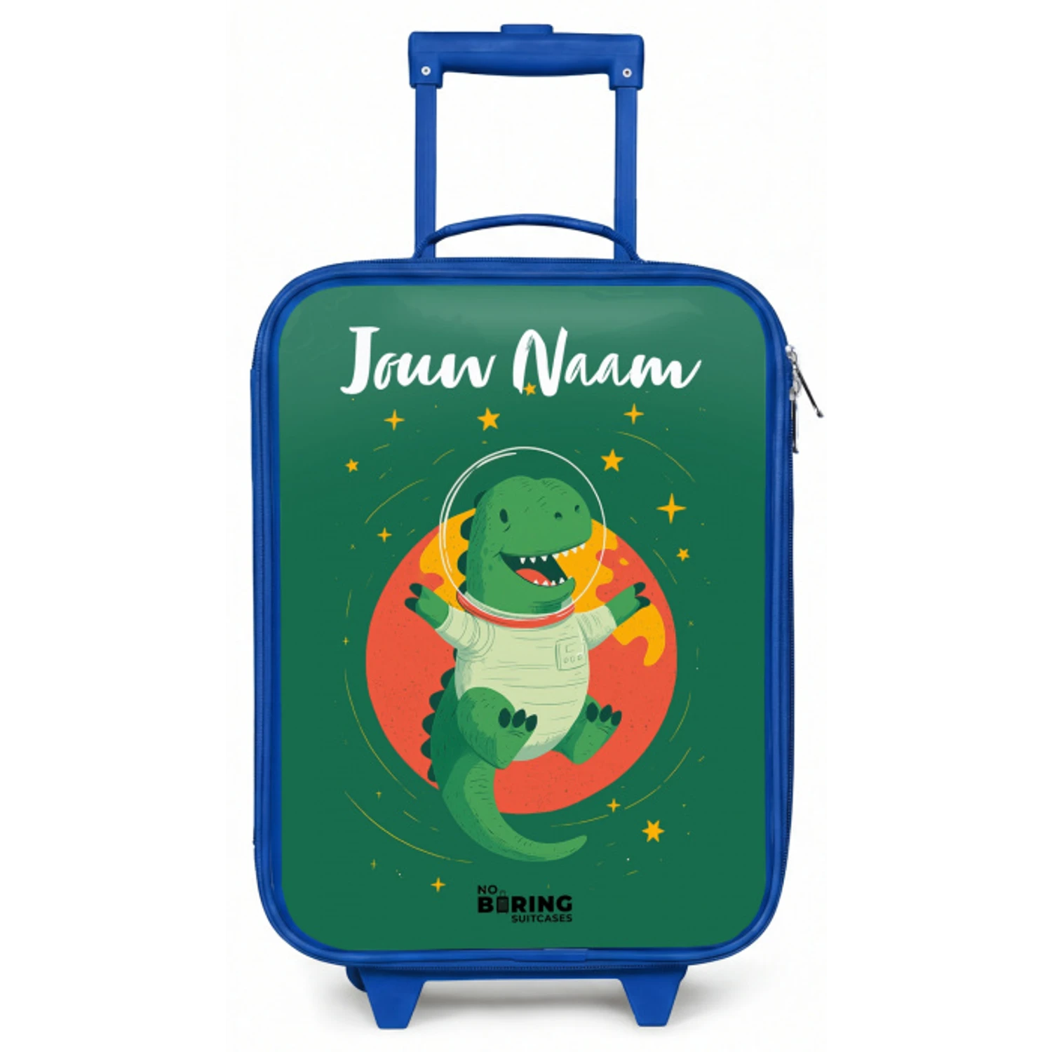 Dino - Planeet - Sterren - Groen Kinderkoffer - Blauw klein -zz3dotto