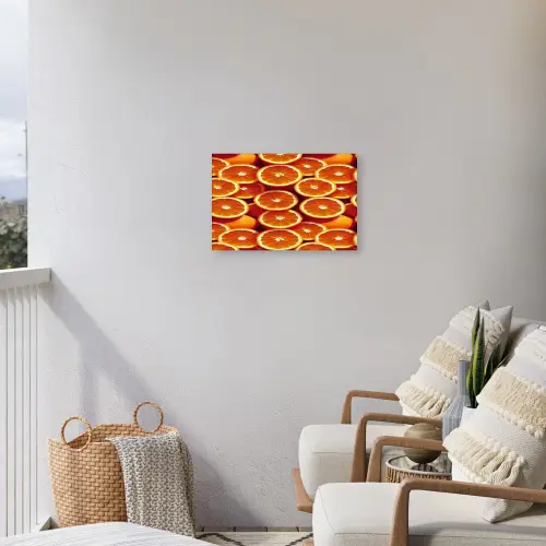 Sinaasappels - Oranje - Gesneden Tuinposter op houten frame 2 cm dik klein 845 -sfeer1
