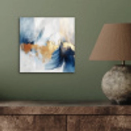 Goud - Blauw - Watercolor - Kunst - Modern aluminium wit klein -sfeer2