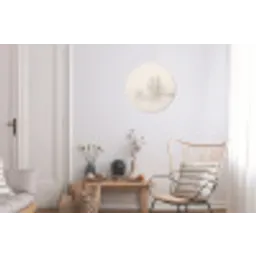 Boom - Mist - Sneeuw - Winter - Minimalistisch Wandcirkel aluminium klein -woonkamer