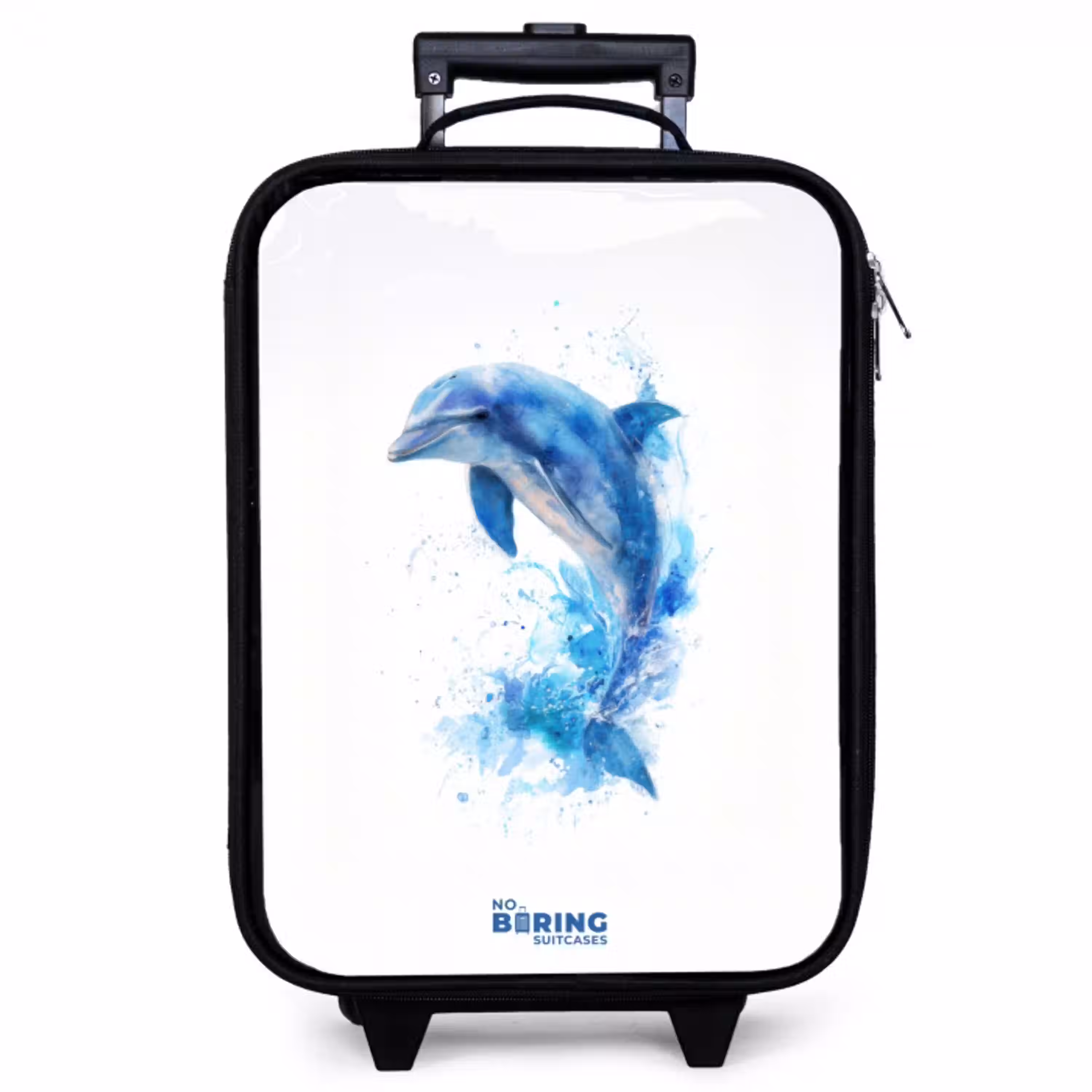 Springende blauwe dolfijn Kinderkoffer - Zwart klein -zzz_website3d