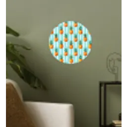 Ananas - Strepen - Groen Wandcirkel behangsticker klein 186 -sfeer2