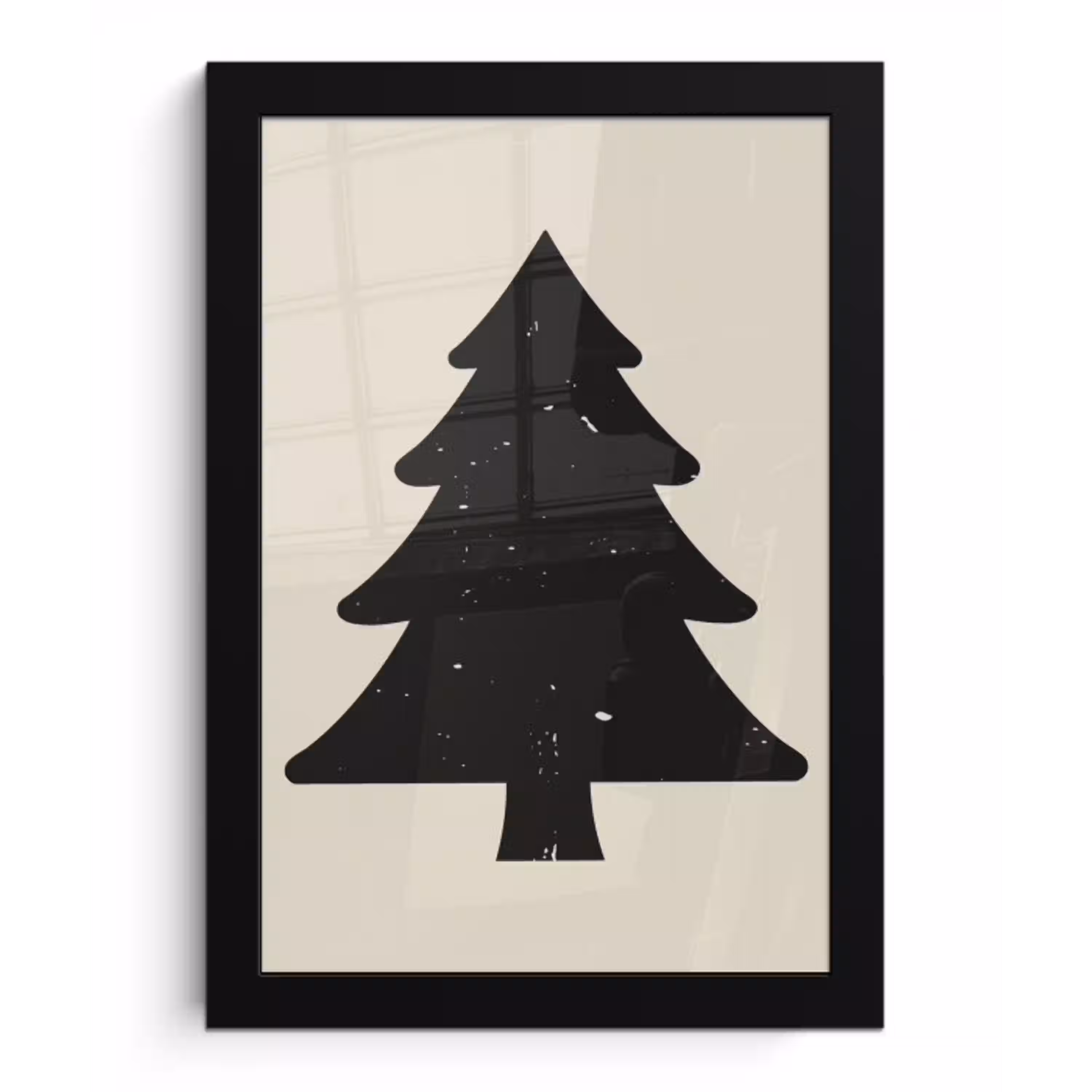 Kerstboom - Zwarte kerstboom - Boom - Japandi fotolijst zwart zonder passe partout klein -3d