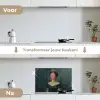 Kroon - Roze druipend verf - Portret keuken achterwand spatscherm klein -voor_na_NL