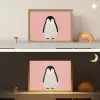 Pinguïn - Stippen - Minimalistisch - Roze Light Box met batterij (Wandlamp kind) middel -sfeer3_kind