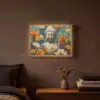 Buddha - Bloemen - Kleurrijk - Modern Light Box met batterij (Wandlamp) middel -sfeer4