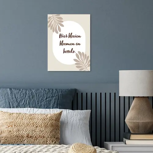 Bloemen - Quote - Zomer - Beige poster papier klein -sfeer2