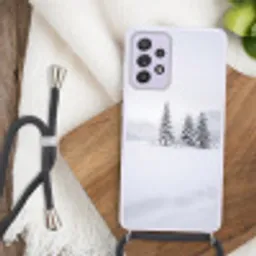 Fijnsparren - Sneeuw - Winter - Landschap - Stilte Hoesje Samsung Galaxy A52 5G met koord klein -sfeer4