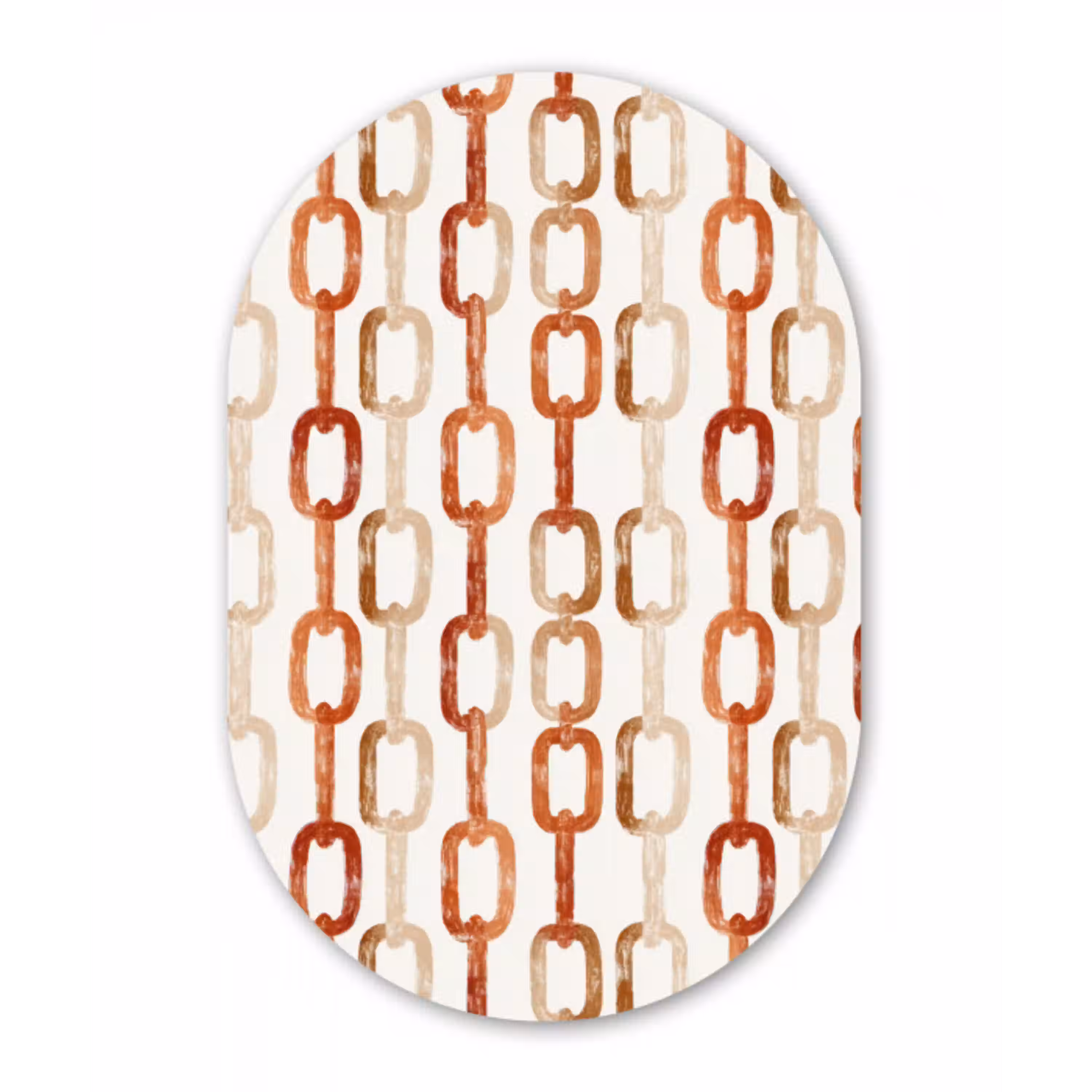 Schakels - Patroon - Aquarel - Terracotta Wandcirkel Ovaal Forex klein 630 -3d