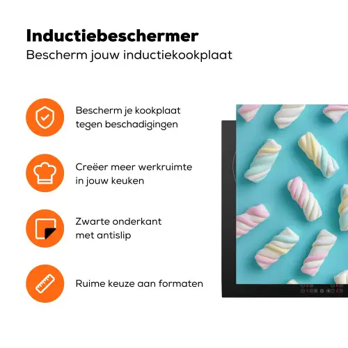 Spekjes - Pastel - Snoep - Blauw Inductie beschermer vinyl 3mm klein -zzzzzzz-td-ups