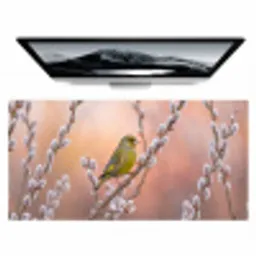 Groenling - Katjes - Lente - Natuur - Zacht Muismat XXL klein -zzz3d