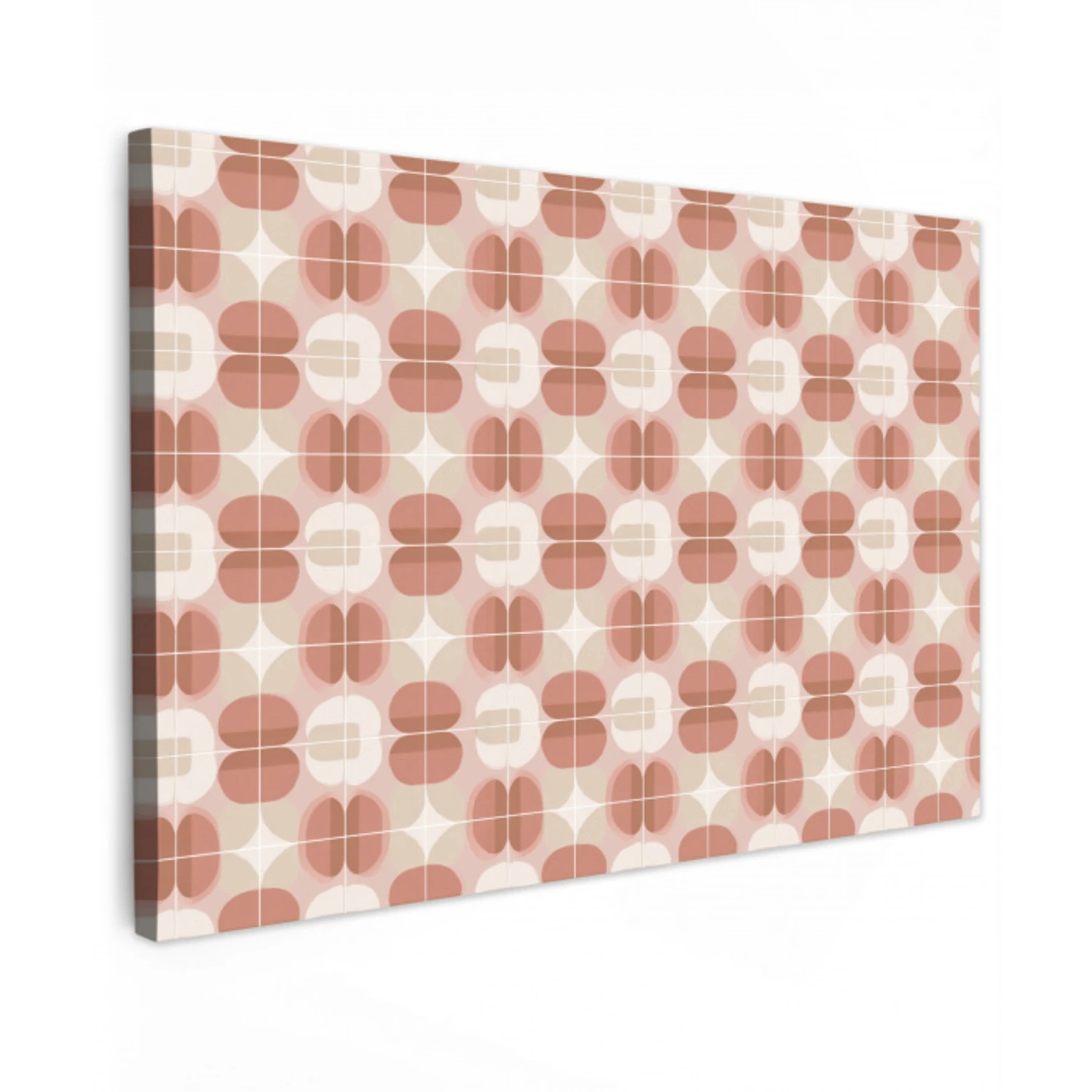 Retro - Klassiek - Roze Tuinposter op houten frame 2 cm dik klein 845 -3d