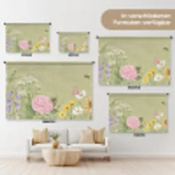 Botanisch - Bloemen - Kleurrijk Wandkleed katoen klein -tsfeer8_DE