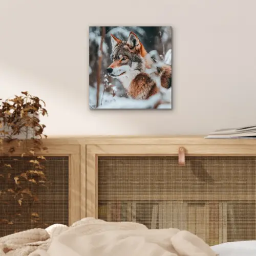 Wolf - Sneeuw - Winter - Dieren - Natuur - Sneeuw aluminium wit klein -sfeer3