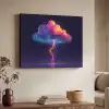 Donderwolk - Bliksemschicht - Licht - Blauw Textielframe - compleet frame klein -sfeer3