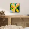 Abstract - Geel - Roze - Groen plexiglas 5mm klein -sfeer4