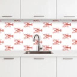 Kreeften - Rood - Patroon keuken achterwand 2 middel -3d