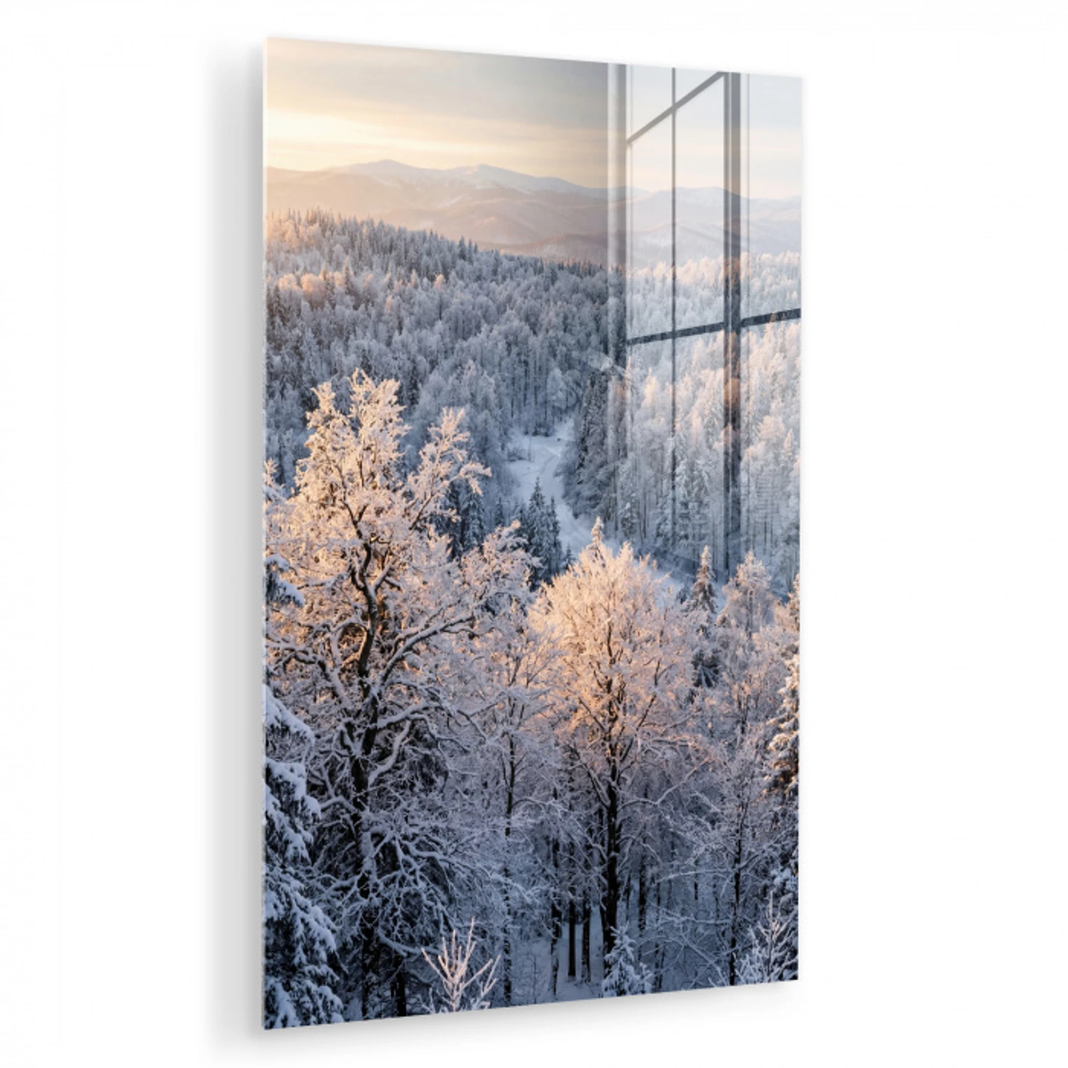 Bos - Bergen - Goud - Winter - Warm plexiglas 5mm klein -zzzproduct_nieuw