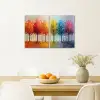 Bomen - Kleurrijk - Modern - Verflook Canvas - Meerluiken 2 luik klein -sfeer4