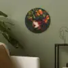 Vrouw - Rood - Groen - Druiven Akoestische PET Vilt - Rond klein -sfeer2