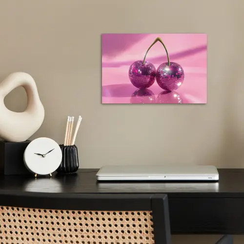 Glitter - Discobol - Roze - Kersen poster papier klein -sfeer1