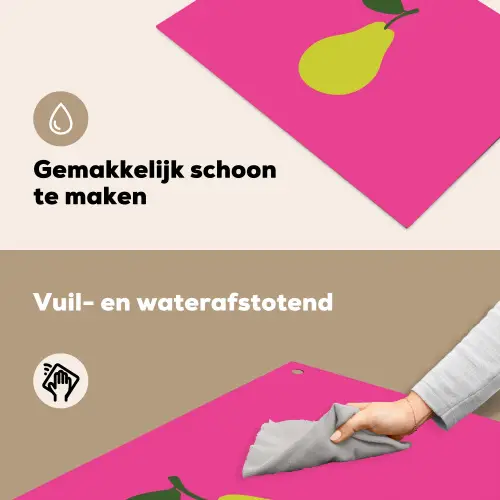 Illustratie - Fruit - Peer - Groen Inductie beschemer met haakjes klein -ky-schoon-nl