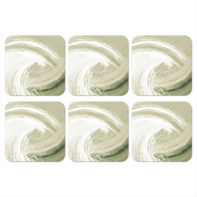 Onderzetter - Abstract - Penseelstreken - Golven - Groen