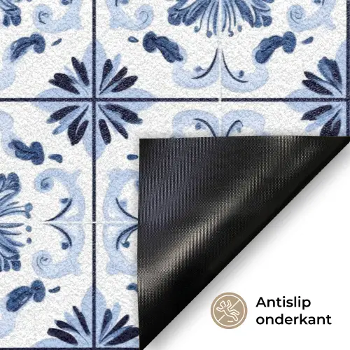 Patroon - Tegel - Blauw Deurmat klein 898 -antislip_NL