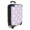 Pastel - Margrieten op lavendel paarse achtergrond NBS - Handbagage koffer - Kinderen Unisex middel -productfoto_3d