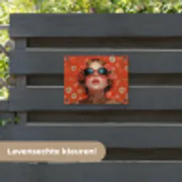 Vrouw - Kleurrijk - Dierenprint - Bloemen tuinposter los doek klein -sfeer3