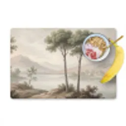 Bomen - Meer - Bergen - Illustratie Placemat vinyl groot -zzzproduct_Kitchenyeah-website