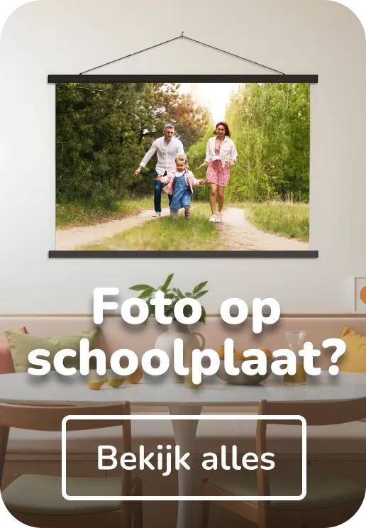 Eigen foto op schoolplaat