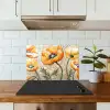 Klaprozen - Oranje - Mozaïek - Bladeren keuken achterwand spatscherm klein -sfeer2