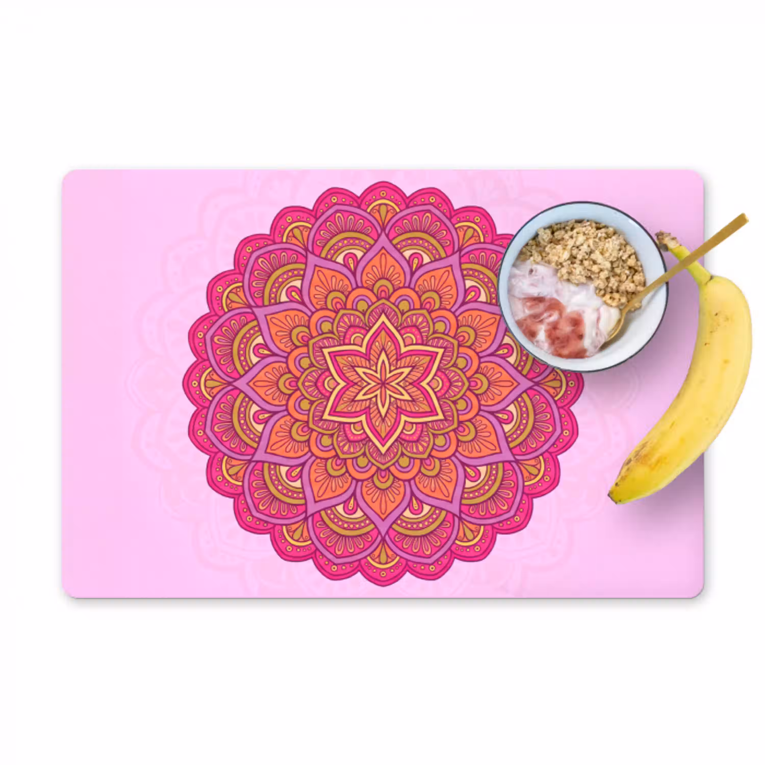 Mandala - Cirkel - Spiritueel - Oosters - Roze Placemat vinyl groot -zzzproduct_Kitchenyeah-website