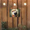 Toekan - Vogel - Bloemen - Planten tuinposter los doek klein -sfeer1