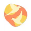 Vogels - Cirkels - Geel Wandcirkel Organisch Forex 3mm klein -3d