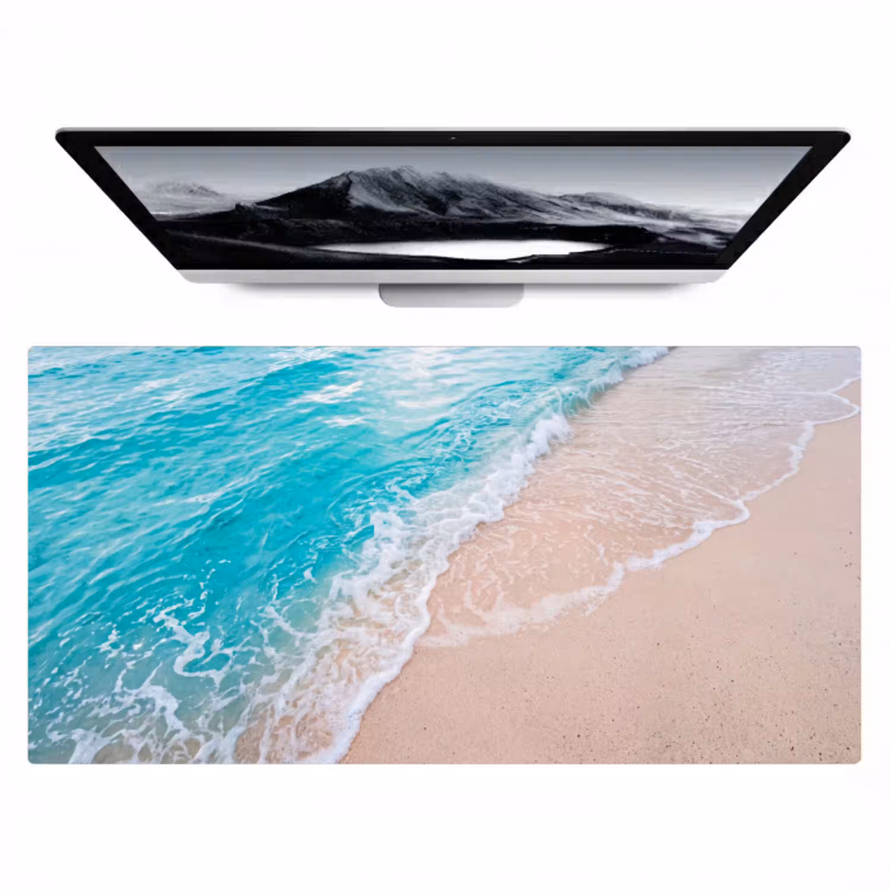 Strand - Zee - Golf - Natuur - Blauw Muismat XXL klein -zzz3d