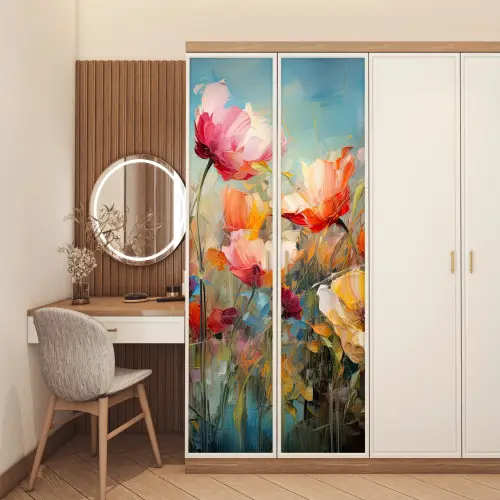 Bloemen - Watercolor - Kunst - Botanisch - Natuur deurposter klein -sfeer3
