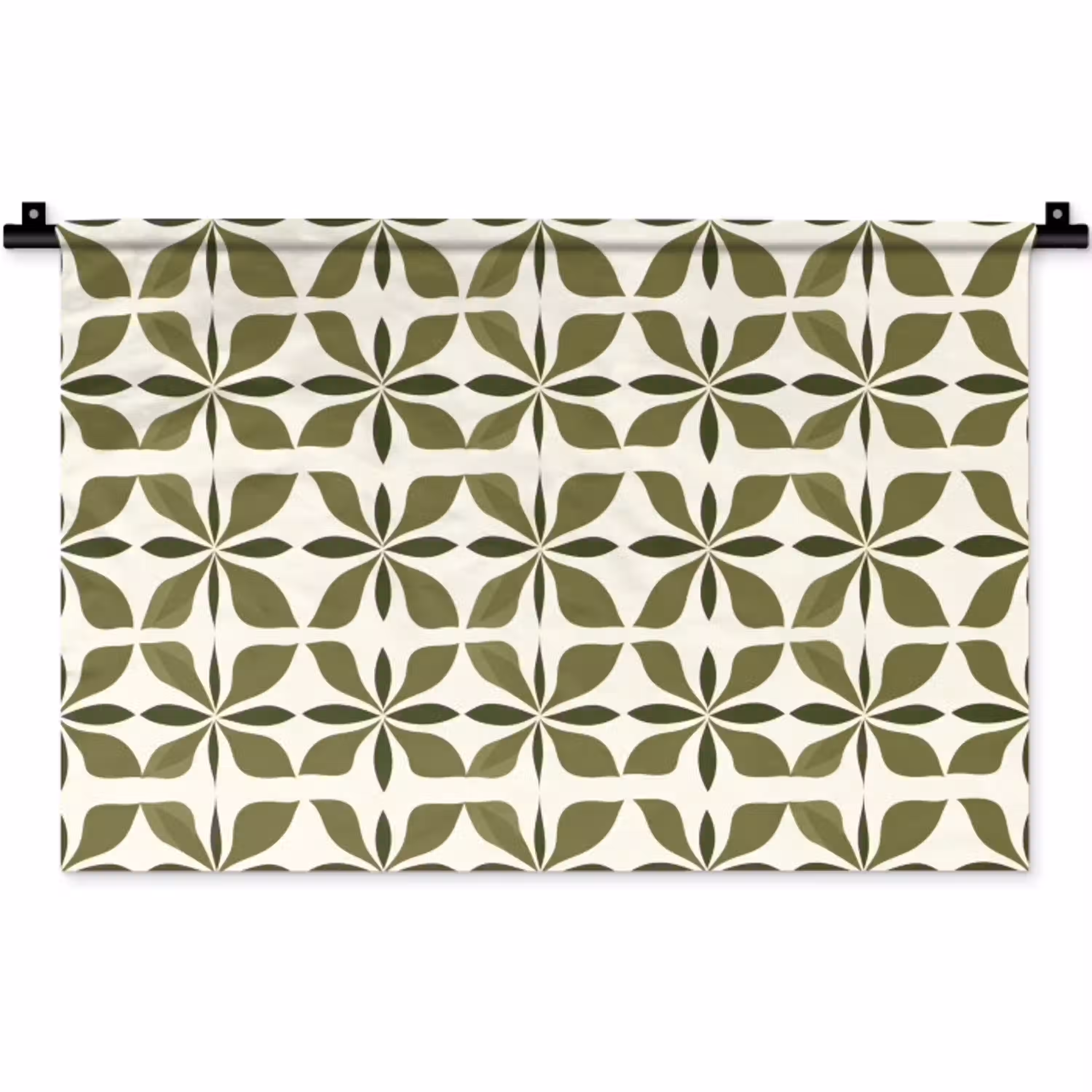 Botanisch - Retro - Groen Wandkleed katoen klein 269 -zz3d