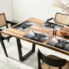 Schotse hooglander - Zwart - Wit - Gras Placemat vinyl groot -zzsfeer4_Kitchenyeah-website