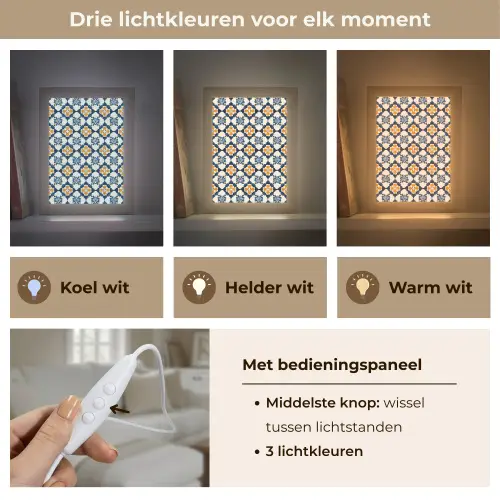Klassiek - Geometrisch - Blauw Light Box met kabel (Tafellamp) klein 925 -USP_lichtkleurNL