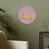 Eendjes - Vrolijk - Roze Akoestische PET Vilt - Rond klein -sfeer2