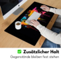 Wereldkaart - Verf - Kleurrijk - Graffiti - Wereld Muismat XXL klein -ysfeer3_duits