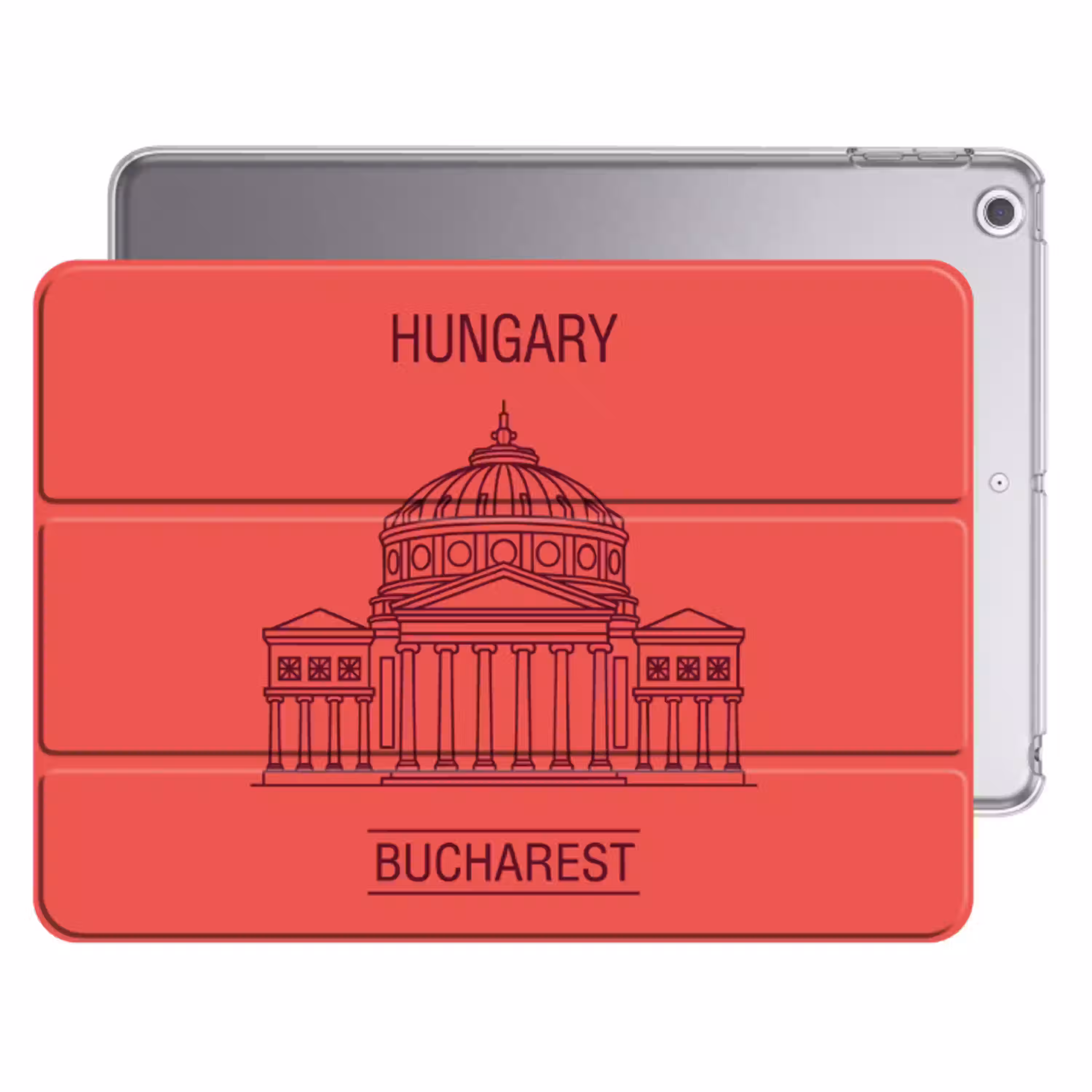 Architectuur - Boekarest - Stedelijk - Lijntekening - Rood Apple iPad 2017 middel -threedimensional_3d_global
