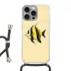 Vis - Sierlijk - Rugvin - Geel Hoesje iPhone 16 Pro Max met koord klein -3d